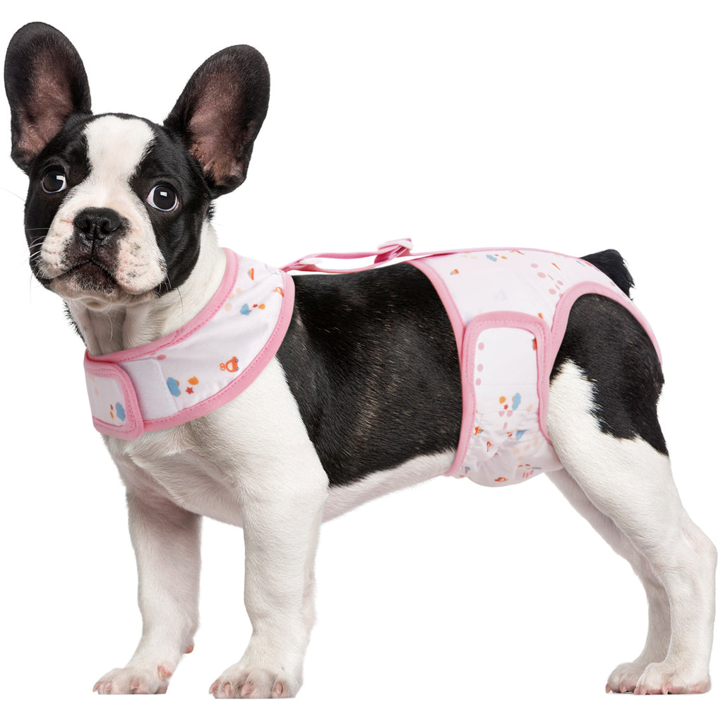IDOMIK Reusable Dog Diaper, Breathable Diaper with Anti-Slip Suspenders for Female Dogs, Adjustable Menstrual Belt for Puppy