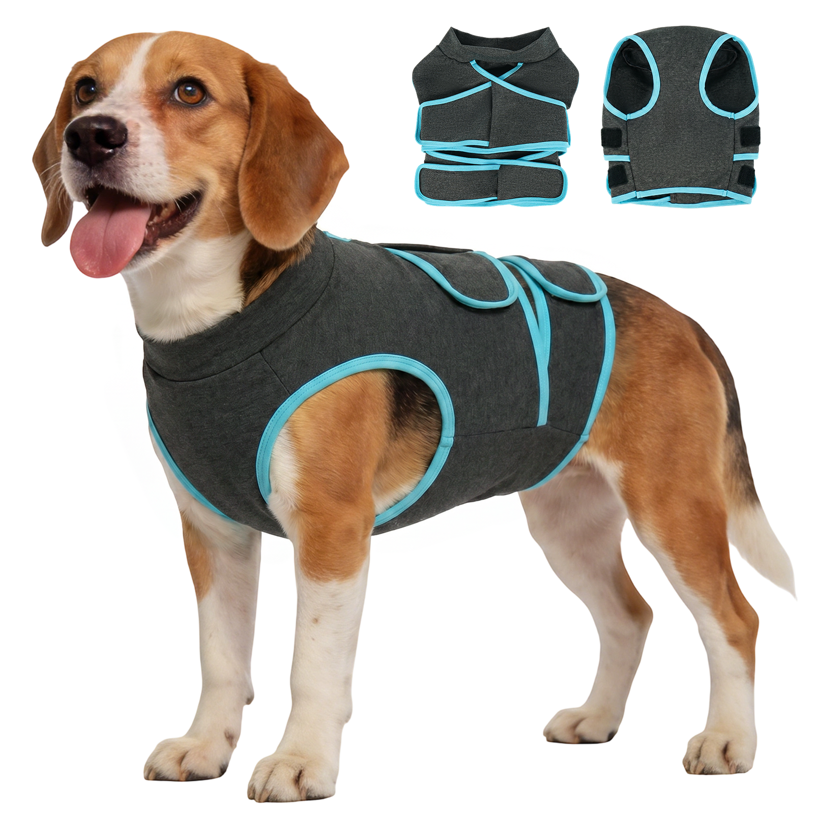 IDOMIK Dog Anxiety Vest, Adjustable Dog Calming Shirt for Fireworks, Travel & Separation Stress