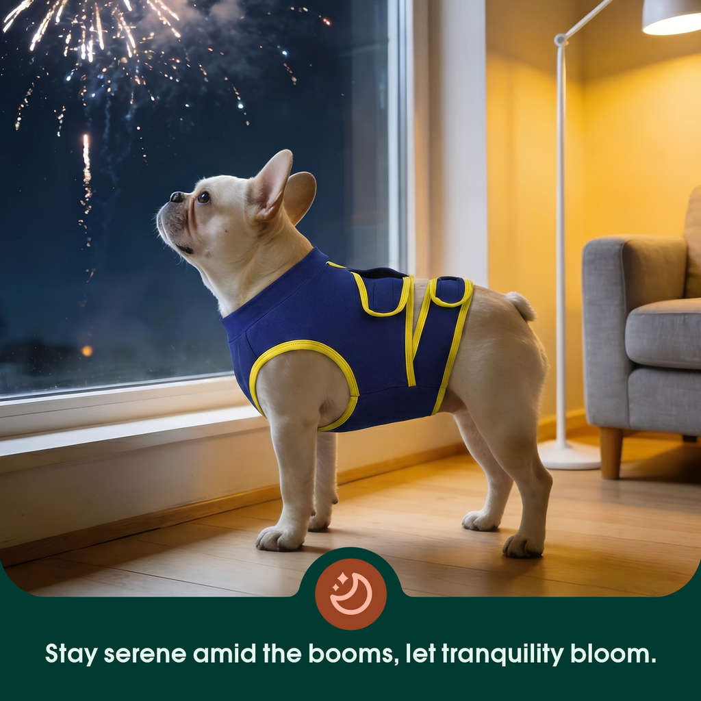 IDOMIK Dog Anxiety Vest, Adjustable Dog Calming Shirt for Fireworks, Travel & Separation Stress