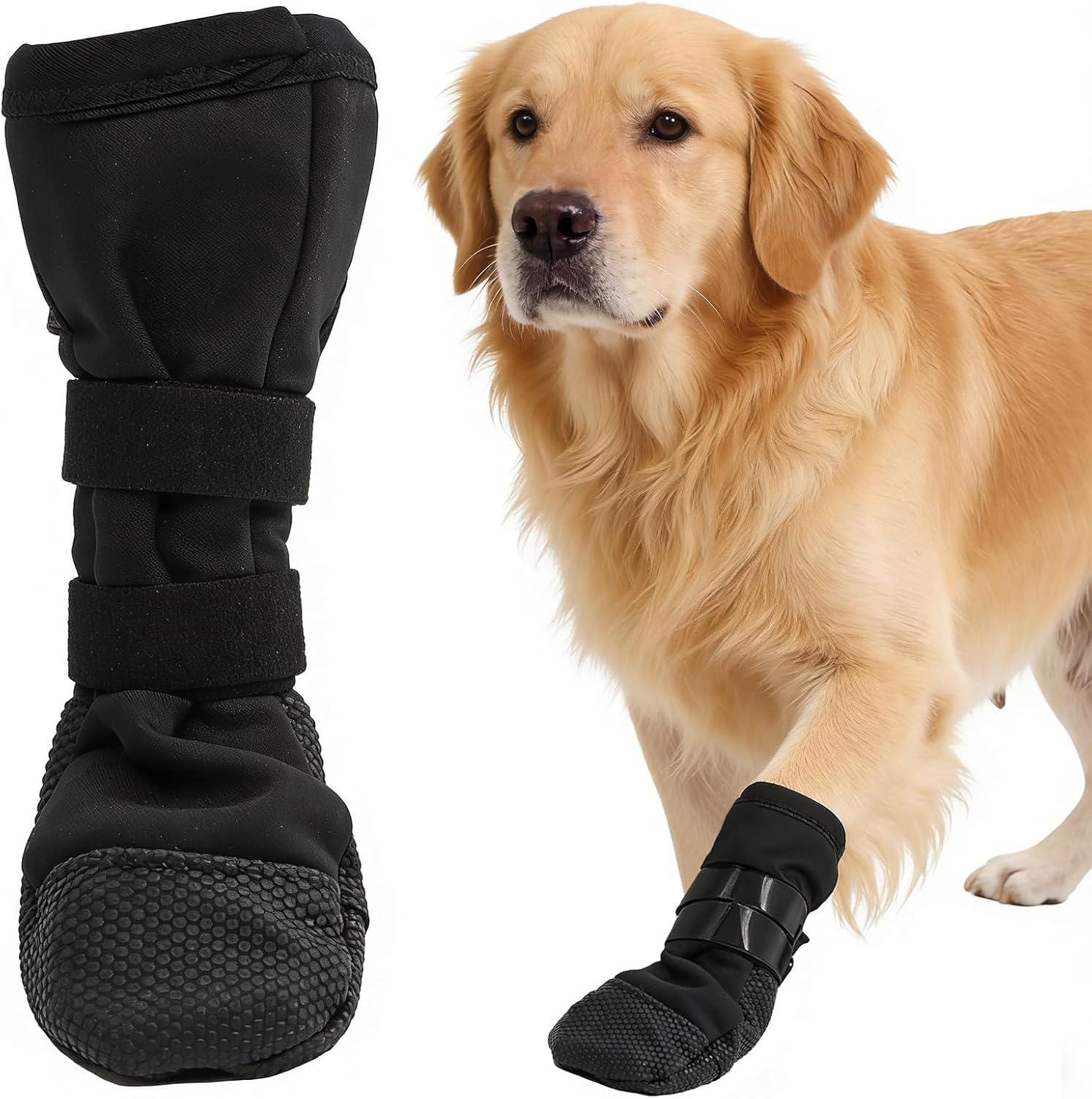 IDOMIK Dog Recovery Boot for Injured Paws, Breathable and Non-Slip Pet Shoes with Self-Adhesive Strap, Booties for Small Dogs