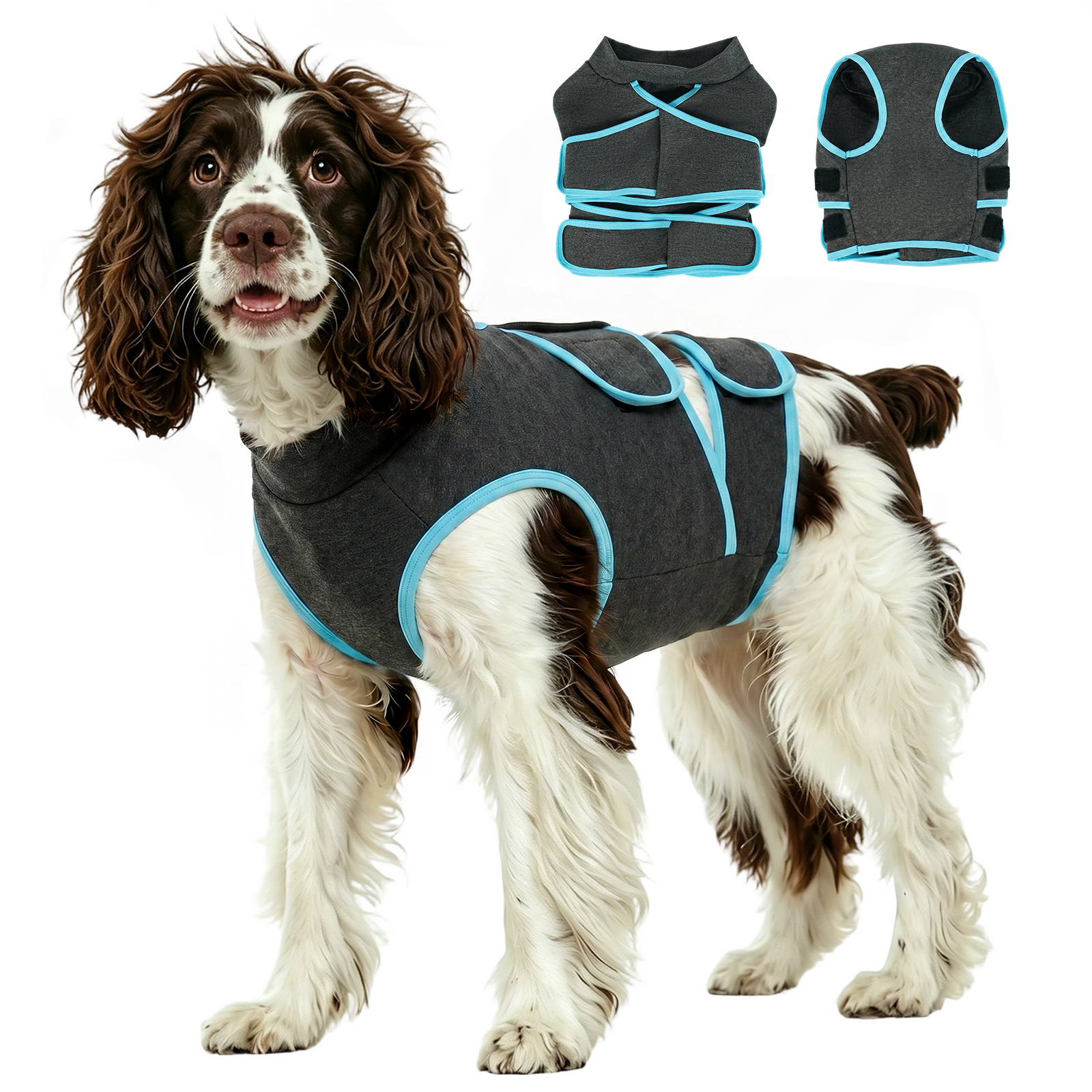 IDOMIK Dog Anxiety Vest, Adjustable Dog Calming Shirt for Fireworks, Travel & Separation Stress