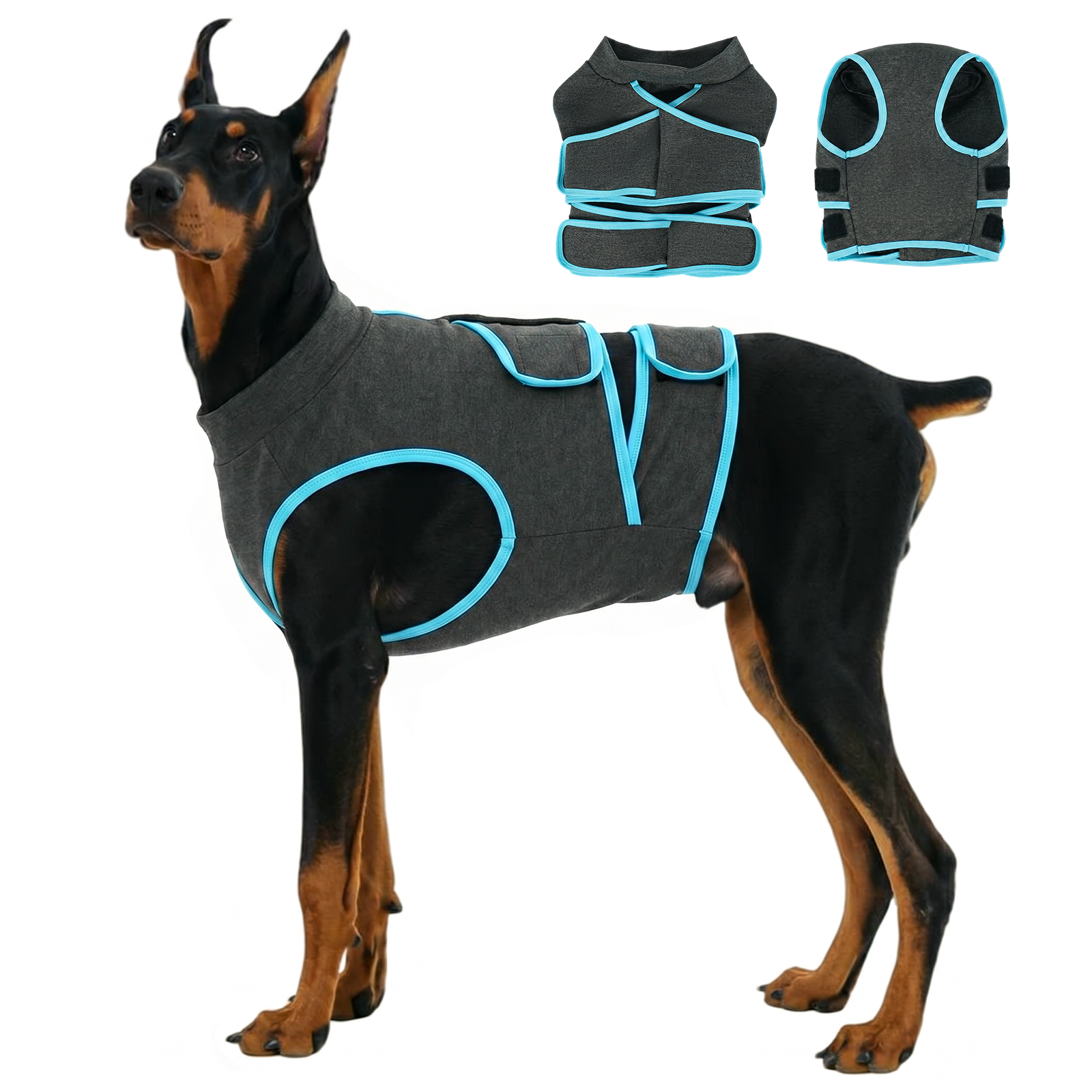 IDOMIK Dog Anxiety Vest, Adjustable Dog Calming Shirt for Fireworks, Travel & Separation Stress
