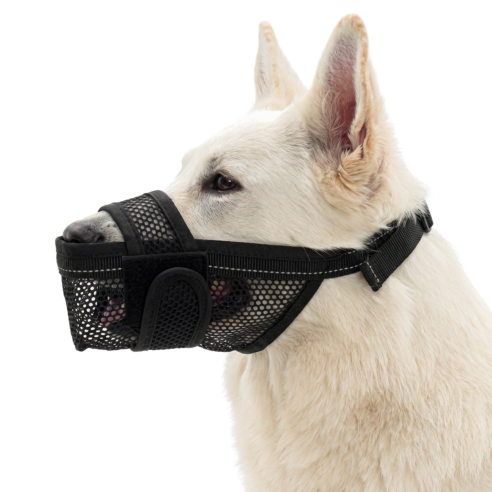 IDOMIK Dog Muzzle, Soft and Breathable Pet Muzzle Anti Biting Barking Chewing, Adjustable Loop