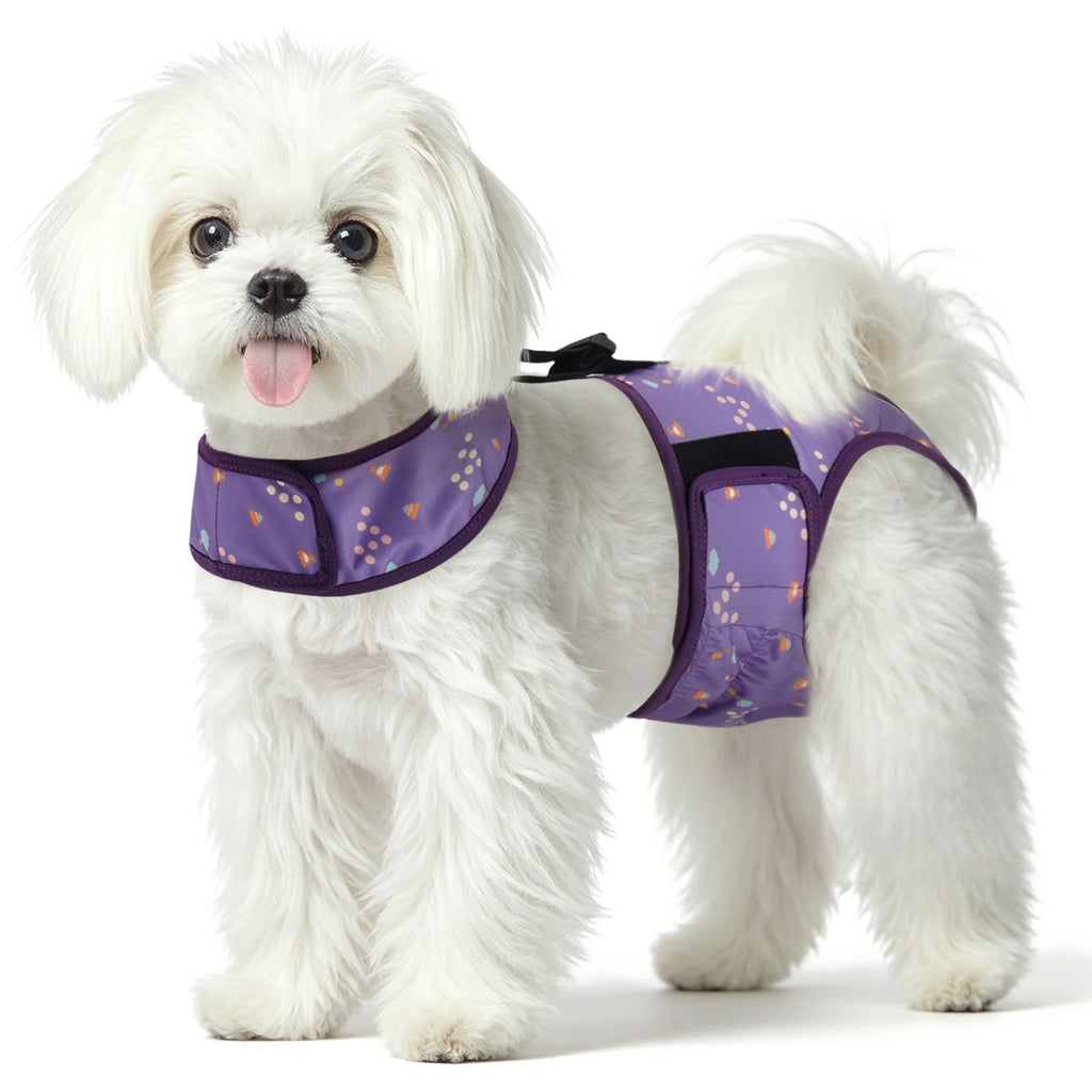 IDOMIK Reusable Dog Diaper, Breathable Diaper with Anti-Slip Suspenders for Female Dogs, Adjustable Menstrual Belt for Puppy, Pink,