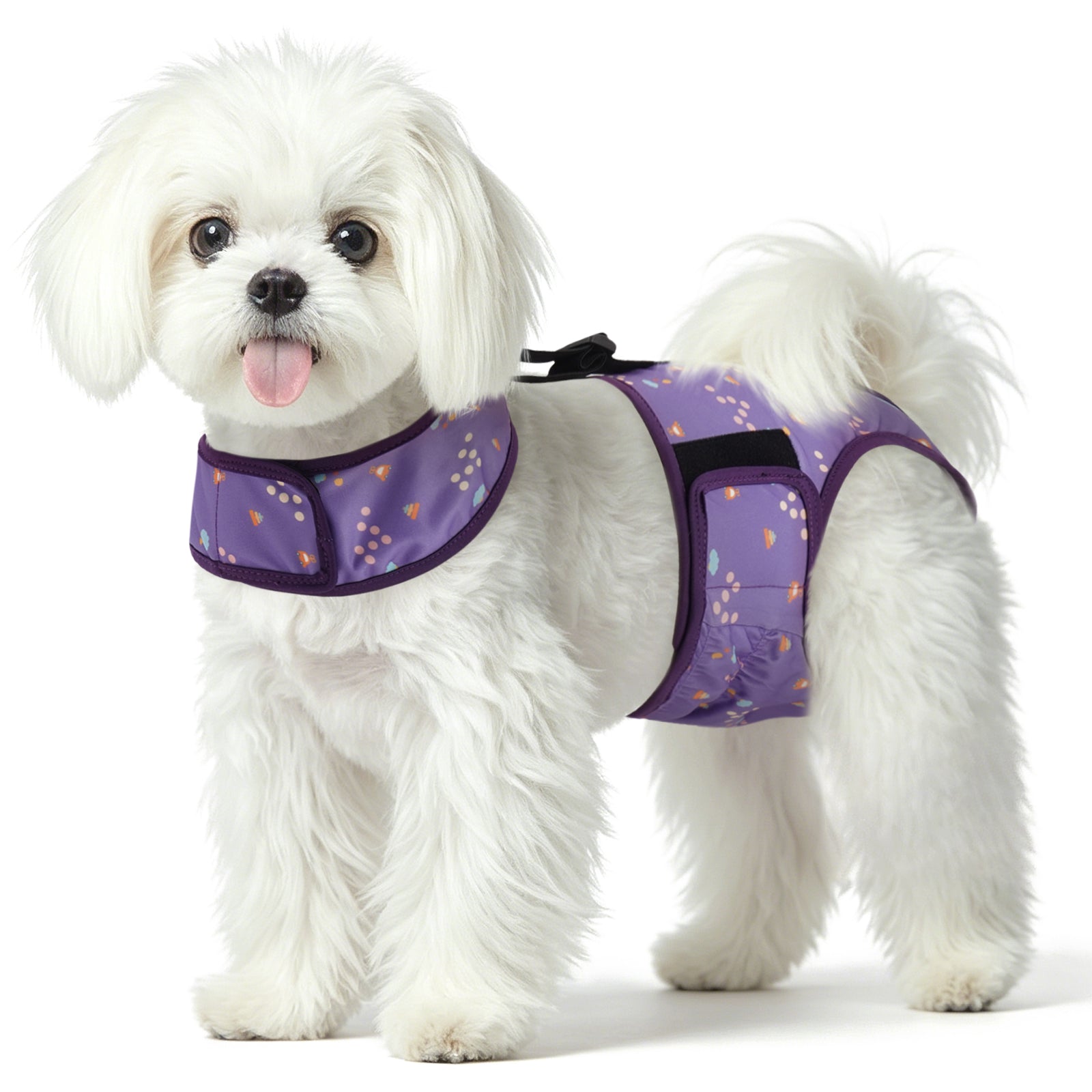 IDOMIK Reusable Dog Diaper, Breathable Diaper with Anti-Slip Suspenders for Female Dogs, Adjustable Menstrual Belt for Puppy, Pink,