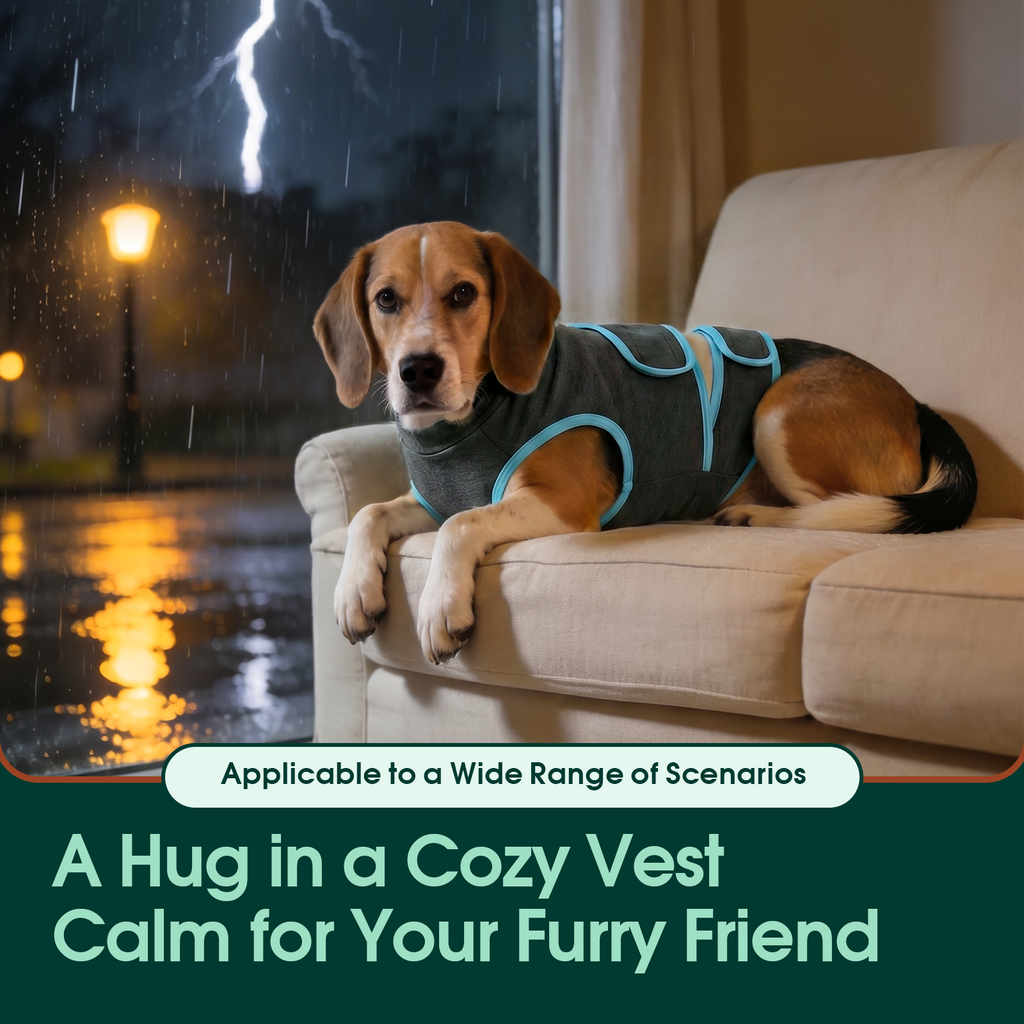 IDOMIK Dog Anxiety Vest, Adjustable Dog Calming Shirt for Fireworks, Travel & Separation Stress