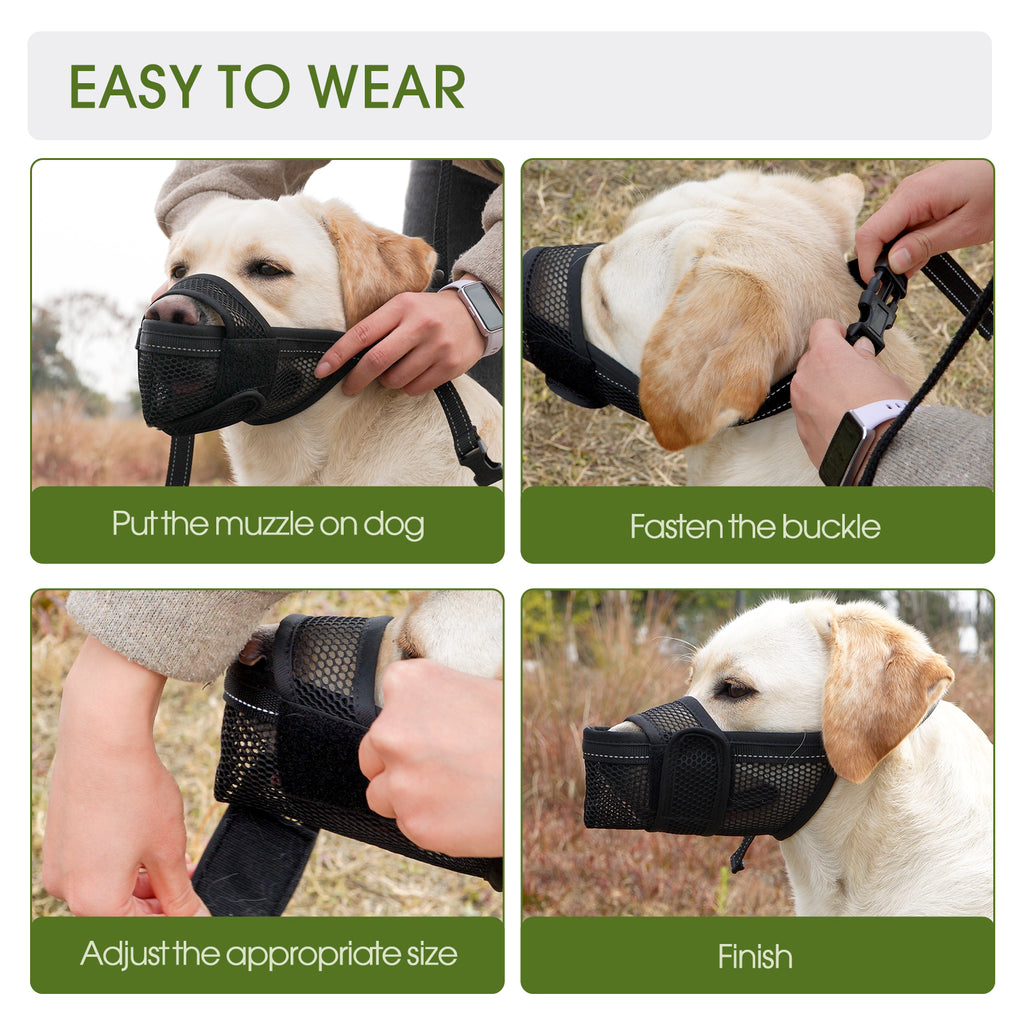 IDOMIK Dog Muzzle, Soft and Breathable Pet Muzzle Anti Biting Barking Chewing, Adjustable Loop