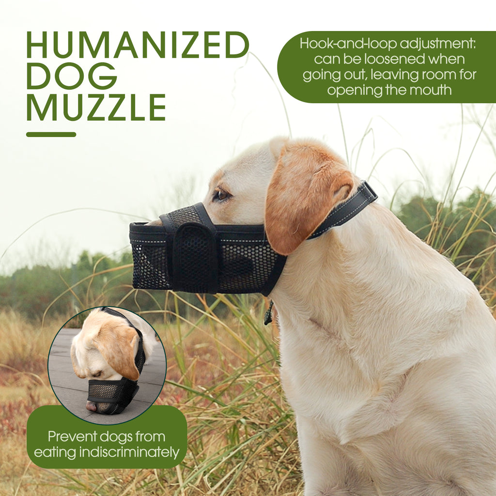 IDOMIK Dog Muzzle, Soft and Breathable Pet Muzzle Anti Biting Barking Chewing, Adjustable Loop