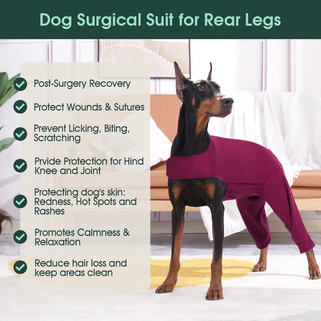IDOMIK Dog Recovery Suit for Back Legs, Comfortable Post-surgery Recovery Shirt for Pets, Anti-Lick Surgical Vest for Spay & Neuter