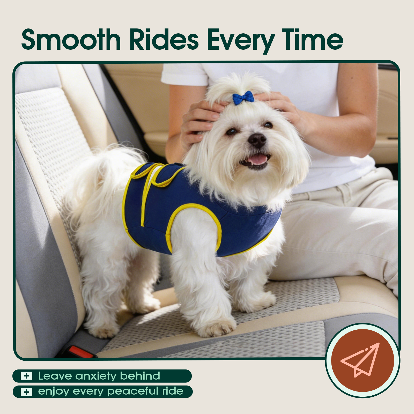 IDOMIK Dog Anxiety Vest, Adjustable Dog Calming Shirt for Fireworks, Travel & Separation Stress