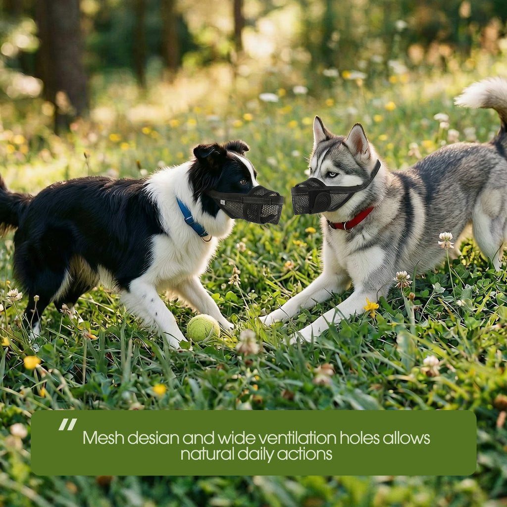 IDOMIK Dog Muzzle, Soft and Breathable Pet Muzzle Anti Biting Barking Chewing, Adjustable Loop