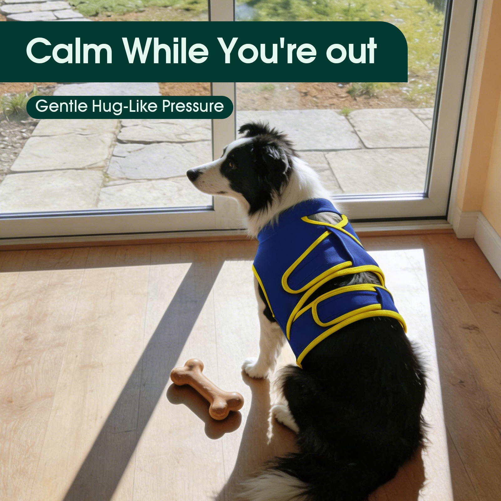 IDOMIK Dog Anxiety Vest, Adjustable Dog Calming Shirt for Fireworks, Travel & Separation Stress